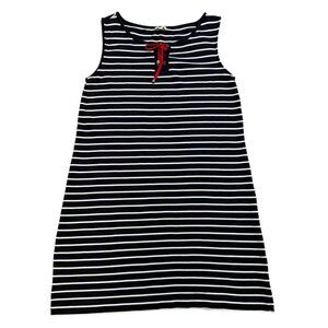 Talbots Nautical Stripe Sleeveless Dress Tunic XL Lace Up Cotton